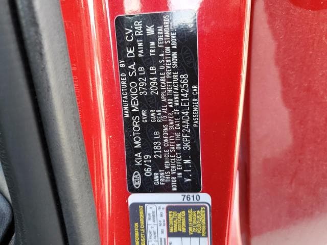 2020 KIA FORTE FE
