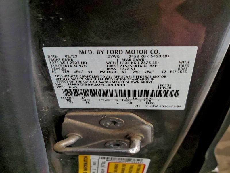 2022 FORD TRANSIT CONNECT XLT